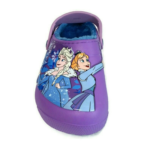 Crocs Girls Fun Lab Lined Frozen Anna Elsa Clog j3 - Picture 5 of 12